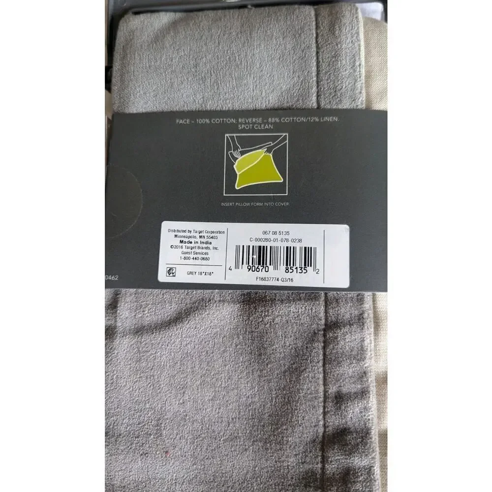 Threshold Toss Pillow Cover Gray 18
